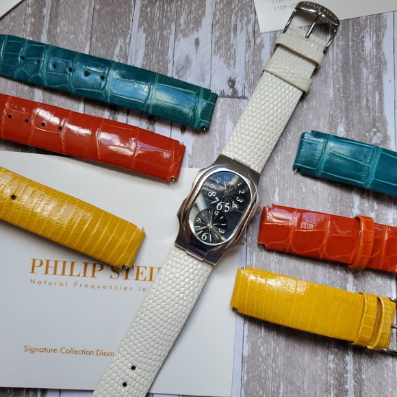 Philip Stein Red Leather Straps